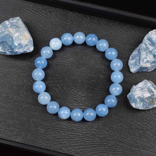 Yvette - Natürliche Aquamarin-Quarz-Perlen Armbänder